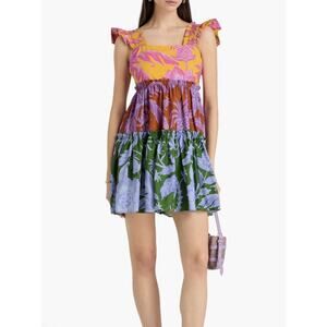 farm rio passion wrap mini dress Farm Rio Passion Scarf Wrap Mini Dress